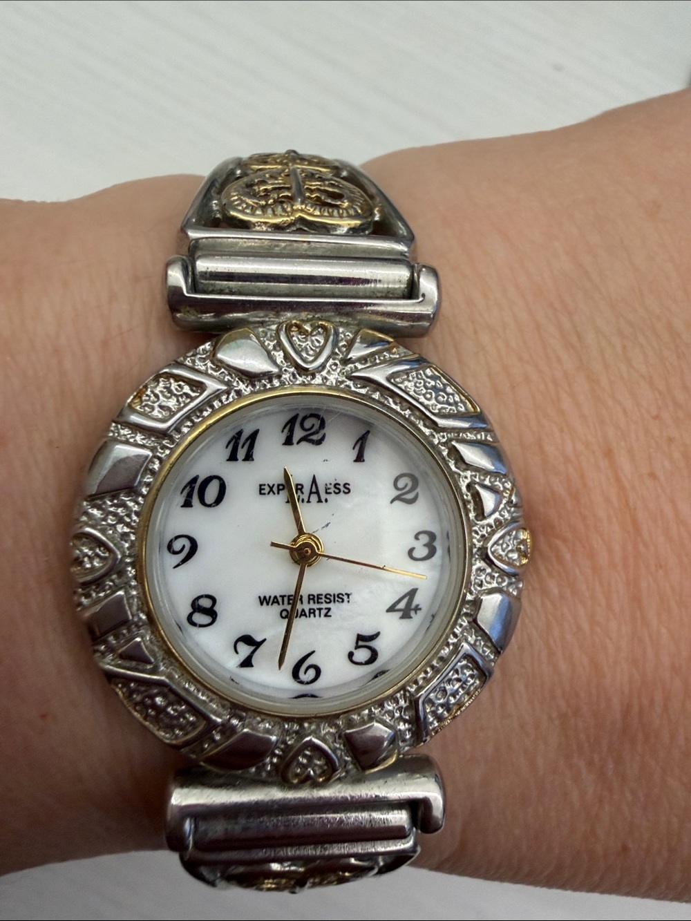 Express Two-Tone Silver and Gold Women's Bracelet Watch